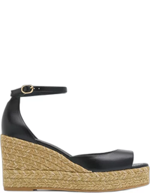 Nudista Leather Ankle-Strap Wedge Espadrille
