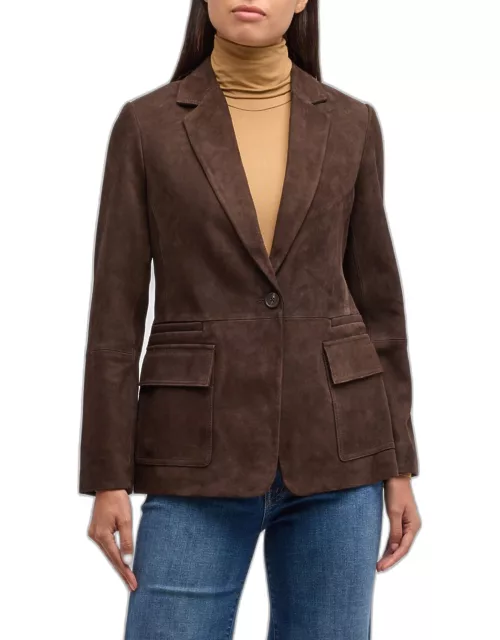 Brenna Single-Button Suede Jacket