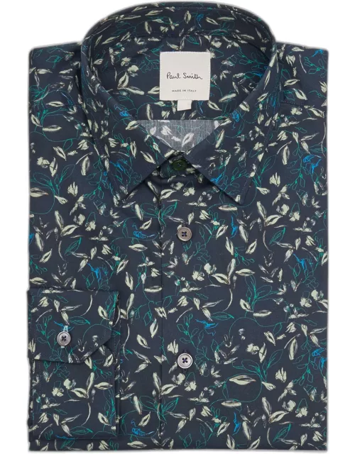 Men's Abstract Floral Dress Shirt