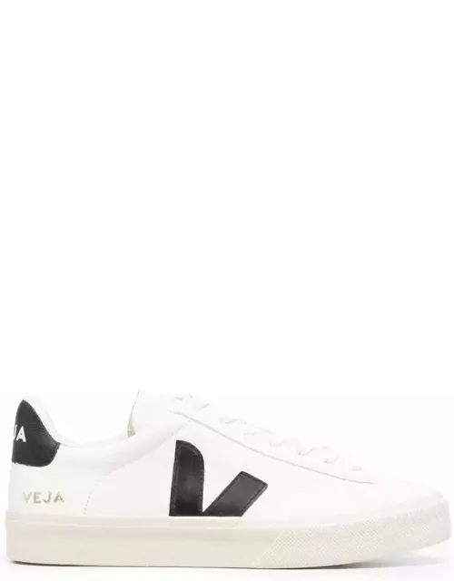 Veja Womans Campo White And Black Vegan Leather Sneaker