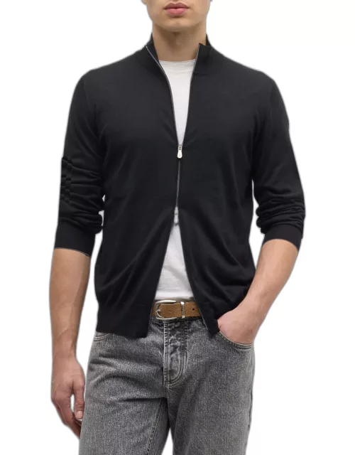 Men's Wool-Cashmere Full-Zip Sweater