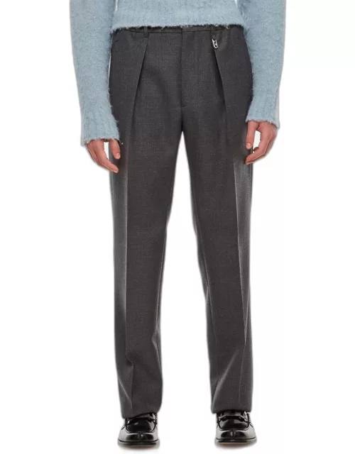 Fendi Trousers Wool Crepe Grey