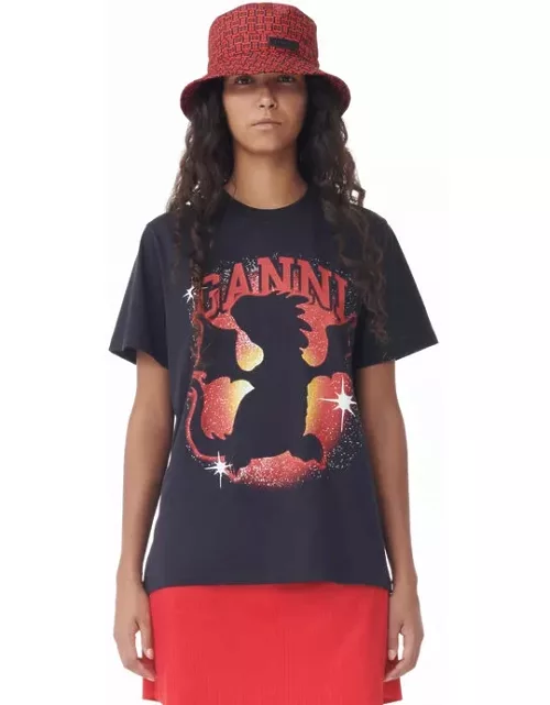 GANNI Printed Tech Bucket Hat in Red
