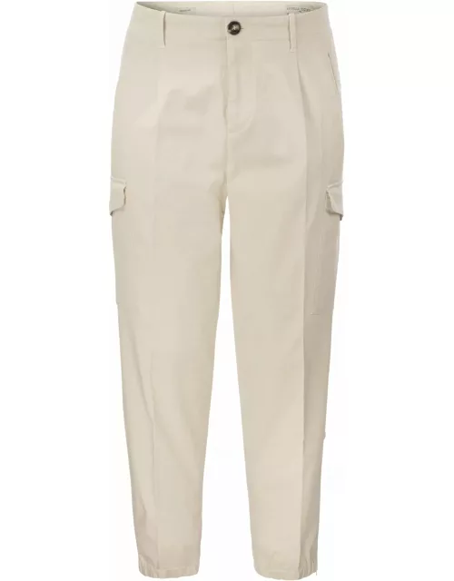 Brunello Cucinelli Cotton Gabardine Trousers With Cargo Pocket