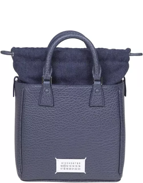 Maison Margiela 5c Vertical Tote Bag In Blue Leather