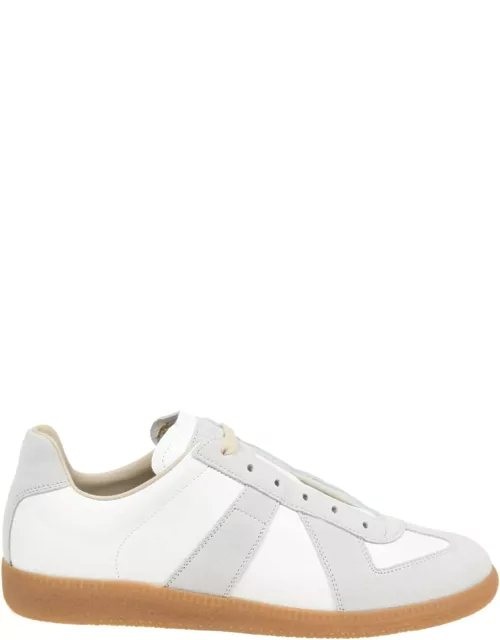 Maison Margiela Replica Sneakers In White Color Leather And Suede