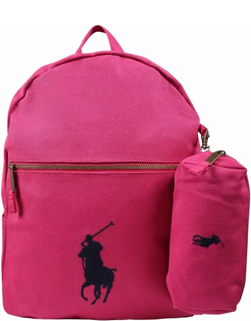 Ralph Lauren Fuchsia Backpack For Girs With Logo