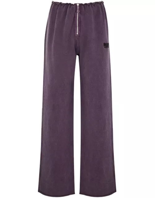 Rotate Sunday Enzyme Logo-embroidered Cotton Sweatpants - Dark Purple - M (UK12 / M)