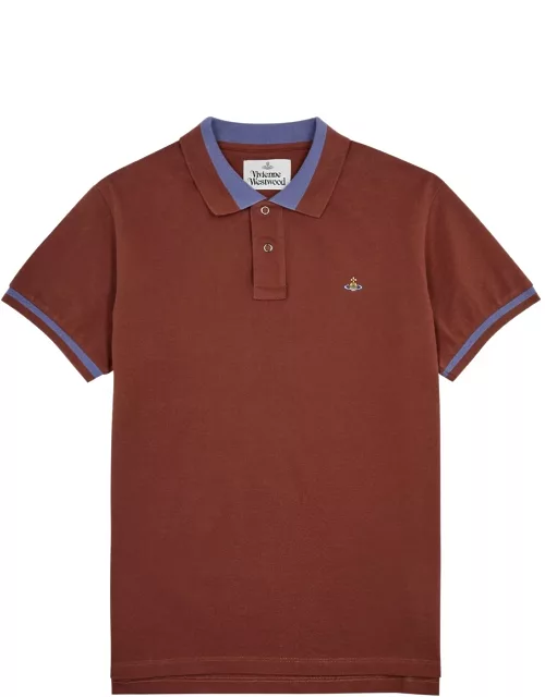 Vivienne Westwood Logo-embroidered Piqué Cotton Polo Shirt - Red