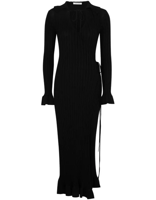 BY Malene Birger Gianina Ribbed Cotton-blend Midi Dress - Black - S (UK8-10 / S)