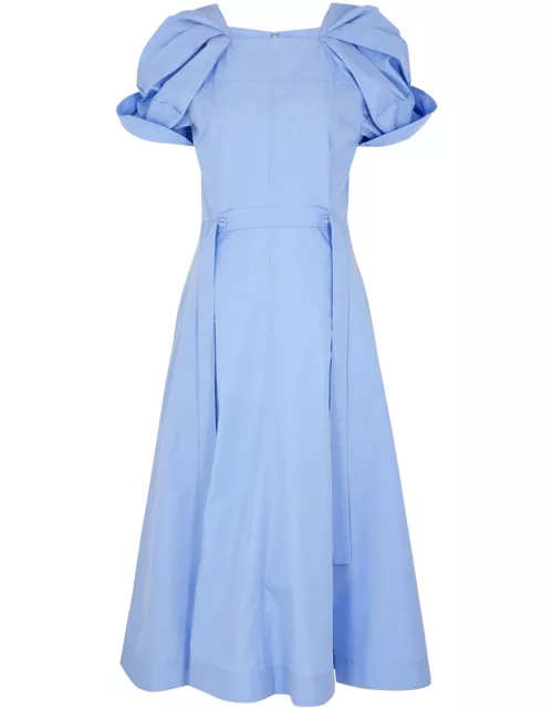 3.1 Phillip Lim Collapsed Bloom Cotton-blend Midi Dress - Blue - 8 (UK12 / M)