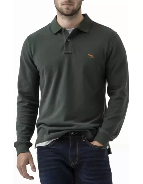 Men's Long-Sleeve Pique Polo Shirt