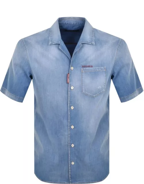 DSQUARED2 Notch Bowling Shirt Blue
