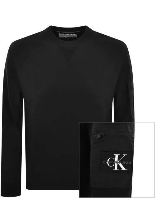 Calvin Klein Jeans Contrast Panel Sweatshirt Black