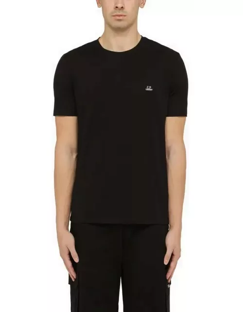 Black t-shirt with logo print on the chest