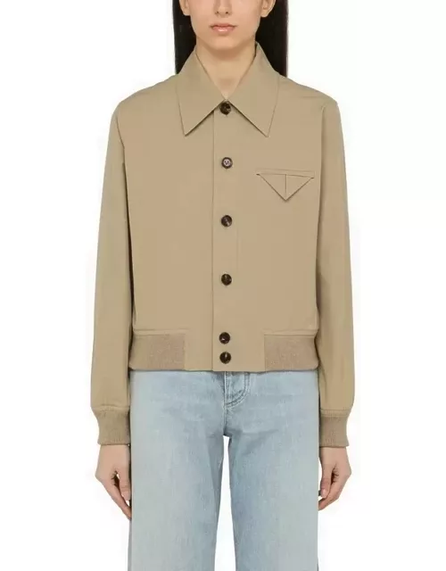 Beige cotton-blend jacket