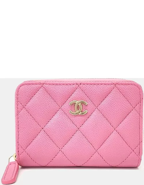 Chanel Caviar Pink card wallet