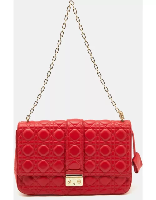 Dior Red Cannage Leather Large Miss Dior Shoulder Bag