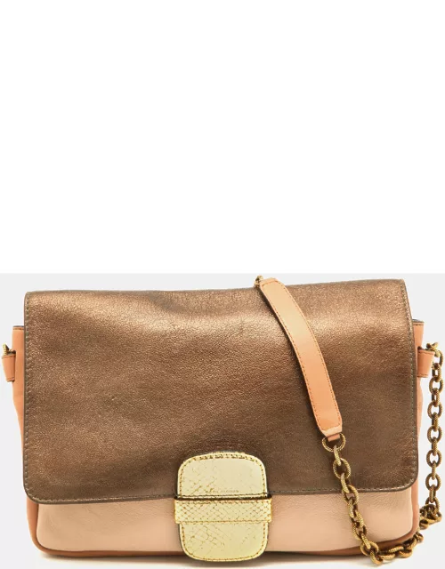 Marc Jacobs Multicolor Leather and Watersnake Leather Flap Shoulder Bag