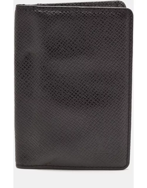 Louis Vuitton Black Taiga Leather Bifold Card Case