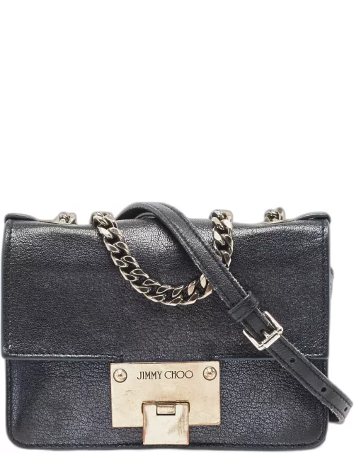 Jimmy Choo Metallic Blue Leather Rebel Crossbody Bag