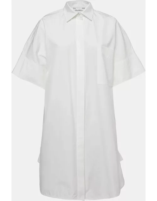 Max Mara White Cotton Button Front Shirt Dress