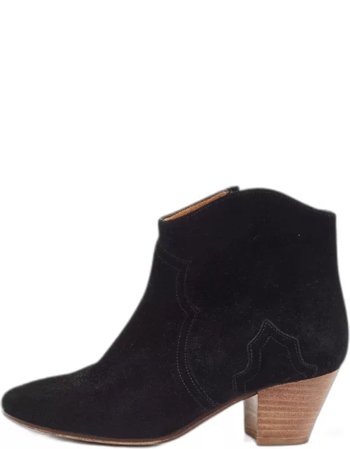 Isabel Marant Black Suede Dicker Ankle Boot