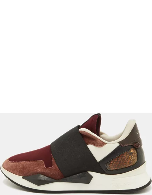 Givenchy Multicolor Suede Leather and Fabric Elastic Strap Active Runner Low Top Sneaker
