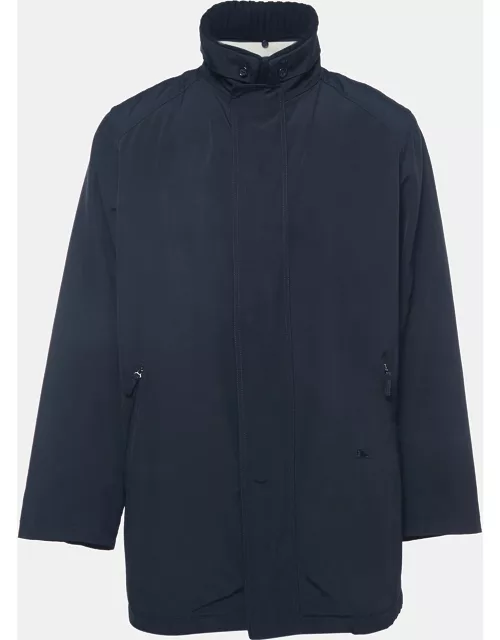 Burberry London Navy Blue Nylon Zip-Up Jacket
