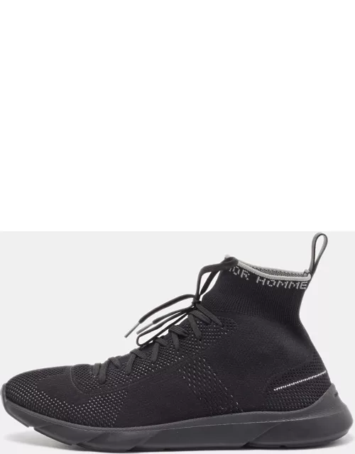 Dior Black Knit Fabric B21 High Top Sneaker