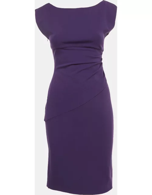 Diane Von Furstenberg Purple Knit Draped Sleeveless Mini Dress
