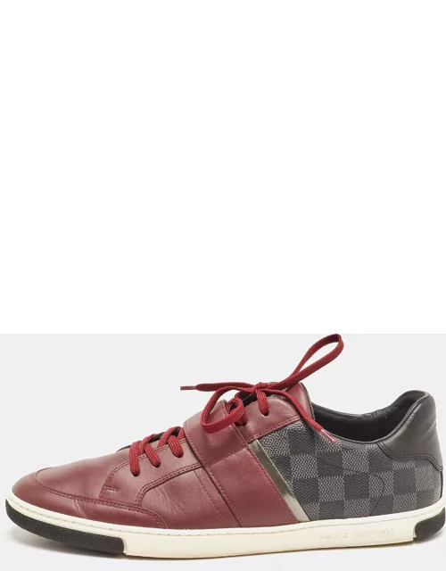 Louis Vuitton Two Tone Damier Ebene Fabric and Leather Sneaker