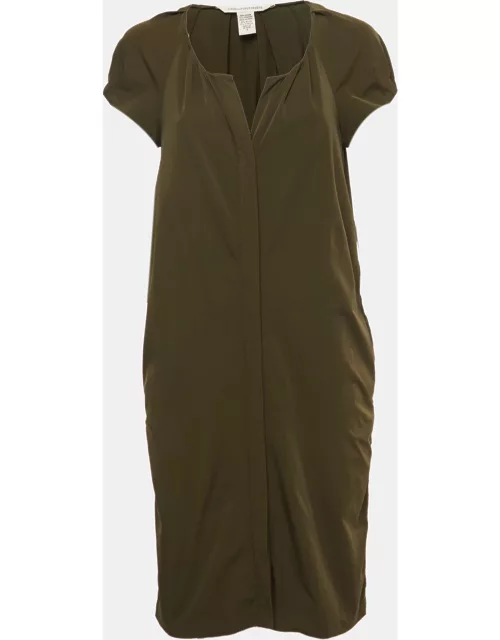 Diane Von Furstenberg Olive Green Stretch Knit Luisa Mini Dress