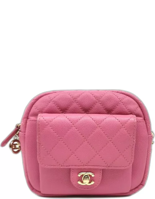 Chanel Pink Caviar Camera Chain Bag AS0005
