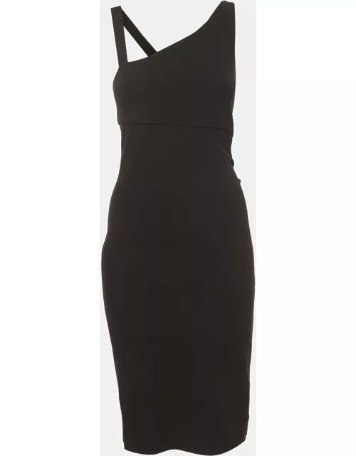Diane Von Furstenberg Black Knit One Shoulder Mini Dress