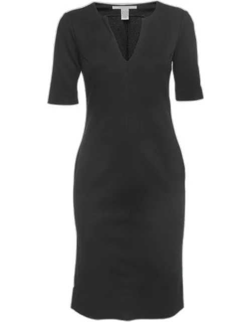 Diane Von Furstenberg Black Knit V-Neck Dress