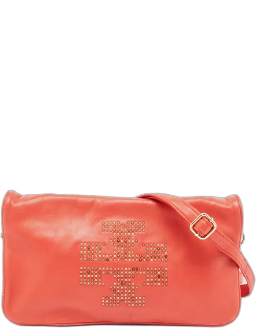 Tory Burch Red Studded Leather Crossbody Bag
