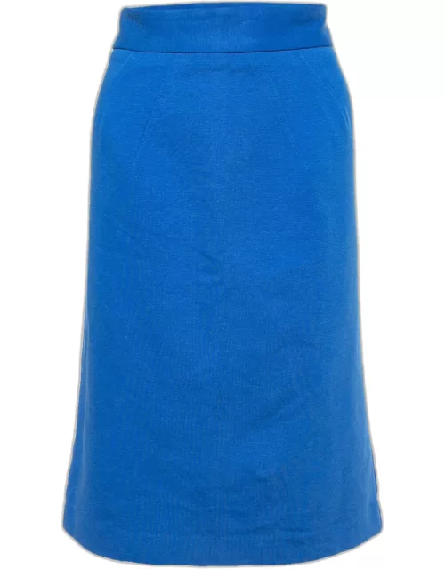 Diane Von Furstenberg Blue Cotton Knit Courgarette Skirt