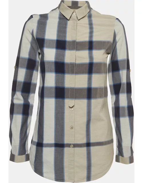 Burberry Brit Grey Checked Button Front Shirt