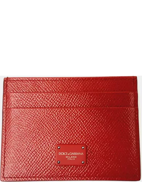 Dolce & Gabbana Red Leather Card Holder