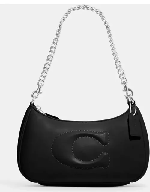 Coach Black Leather and Signature Quilted Teri Shoulder Bag