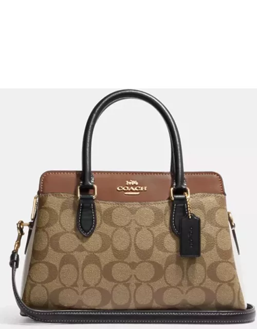 Coach Brown/BeigeSignature Canvas and Leather Mini Darcie Carryall Bag
