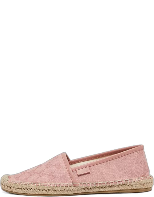 Gucci Pink GG Canvas and Leather Espadrille Flat