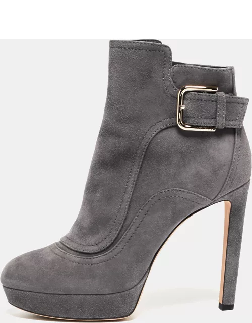 Jimmy Choo Grey Suede Britney Ankle Boot