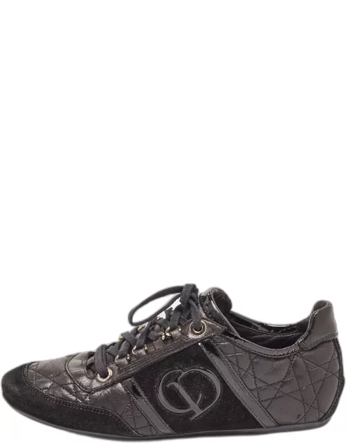 Dior Black Cannage Leather and Suede Sneaker