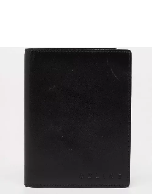 Celine Black Leather Compact Wallet