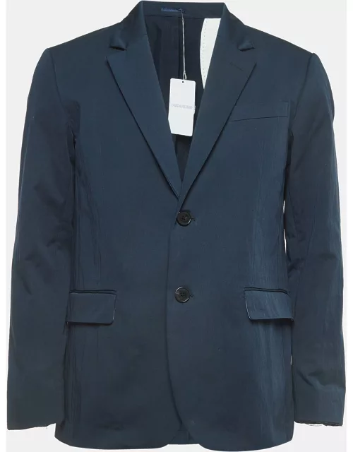 Zadig & Voltaire Navy Blue Cotton-Blend Single-Breasted Jacket