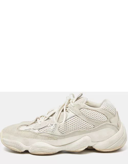 Yeezy x Adidas Off White Suede and Mesh 500 Bone White Sneaker