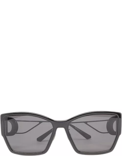 Christian Dior Black Acetate PVD Coated Metal 30 Montaigne S2U Geometric sunglasse