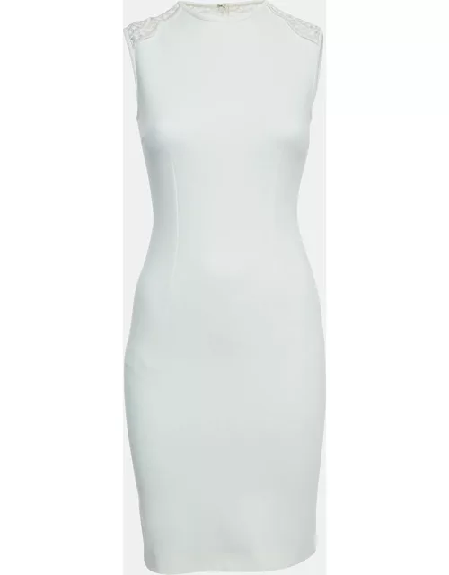 Stella McCartney Off-White Knit Lace Back Sleeveless Short Dress